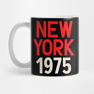 Iconic New York Birth Year Series: Timeless Typography - New York 1975 Mug